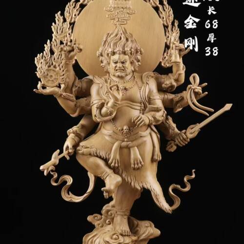 Venerable Vajra Log Wood Carving