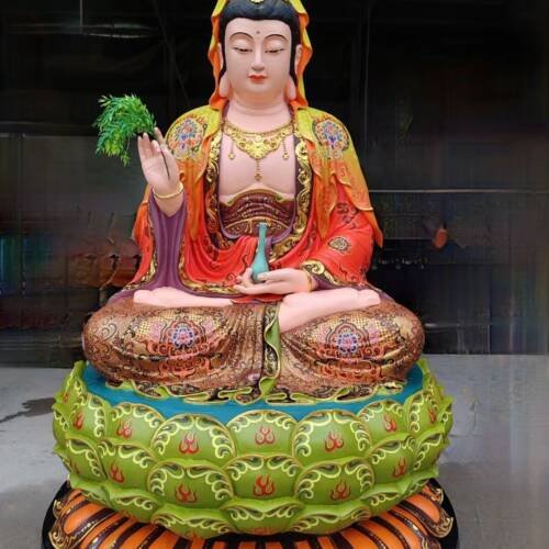 Painted Wooden Sculpture of Guanyin
